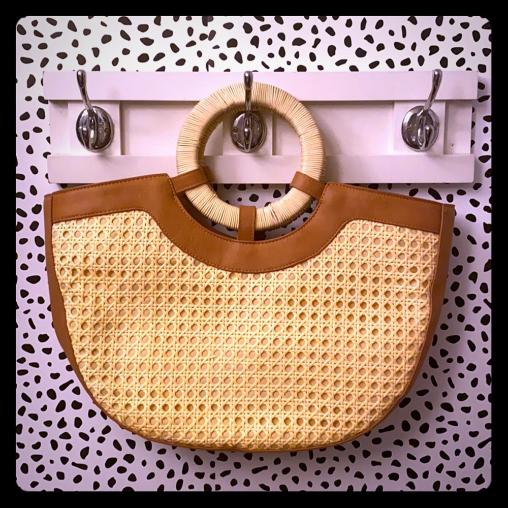 Wicker Universal Thread Vacation Tote Purse Bag